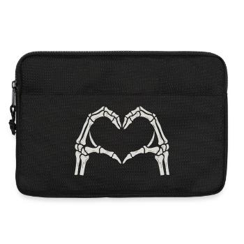 Heart Skeleton Hands - Laptop bag 13" - black - Front