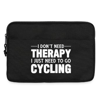 Je n’ai pas besoin de thérapie, je fais du vélo - Sacoche pour ordinateur portable 13 pouces - noir - Devant