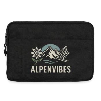 AlpenVibes Berglandschaft Skifahrer - Laptoptasche 13" - Schwarz - Vorne
