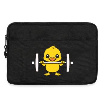 Yellow Weightlifting Chick - Laptop bag 13" - black - Front