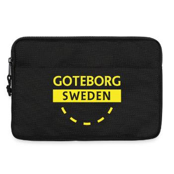 Gothenburg Circle in yellow - Laptop bag 13" - black - Front