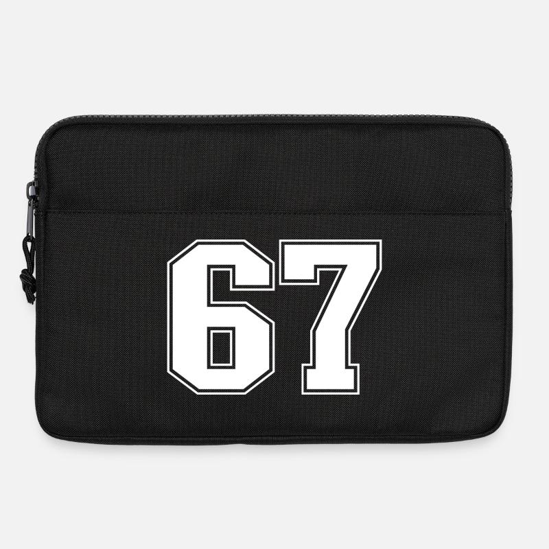 Fun 67 Zahl 6-7 6 7 Sechs Sieben - Laptoptasche 13" - Schwarz