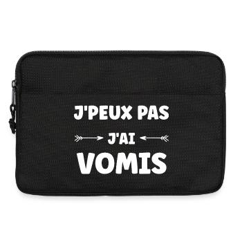 J’peux pas j’ai vomis – Tee humour - Sacoche pour ordinateur portable 13 pouces - noir - Devant