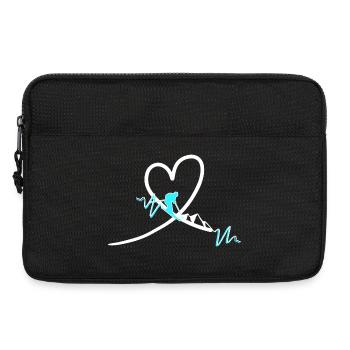 Skifahrer Herz Heartbeat - Laptoptasche 13" - Schwarz - Vorne