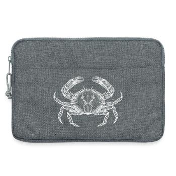 Crab Line Art Emblem - Laptop bag 13" - heather grey - Front