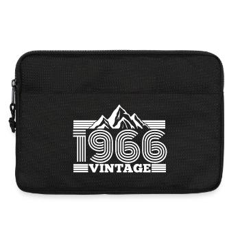 60. Geburtstag Jahrgang 1966 Vintage Berge Wandern - Laptoptasche 13" - Schwarz - Vorne