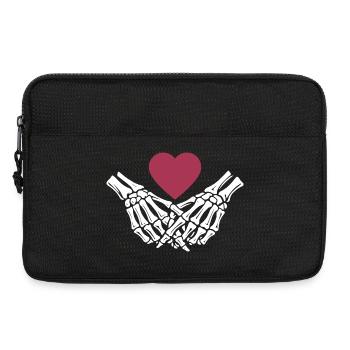  ewige Liebe | Knochenhände | Skelett | Herz - Laptoptasche 13" - Schwarz - Vorne