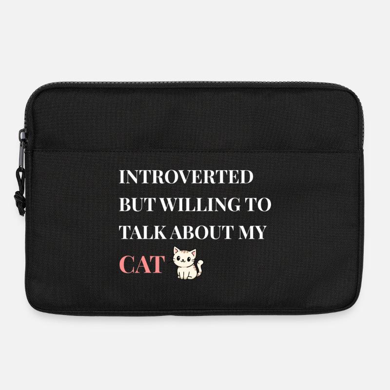Introvertiert, aber bereit, über meine Katze zu sprechen - Laptoptasche 13" - Schwarz