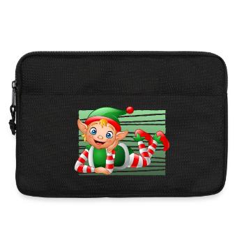 Cute Christmas Elf Character Green Holiday Art - Laptoptasche 13" - Schwarz - Vorne