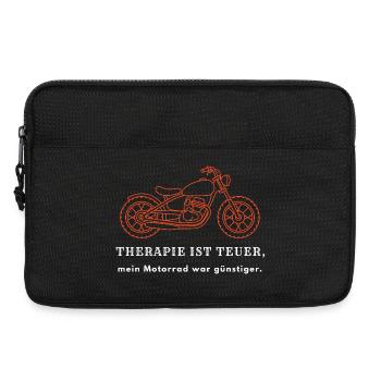 Therapie ist teuer mein Motorrad war günstiger - B - Laptoptasche 13" - Schwarz - Vorne