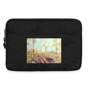 Forest watercolor landscape autumn - Laptop bag 13" - black - Front