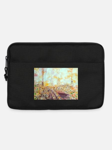 Forest watercolor landscape autumn - Laptop bag 13" - black