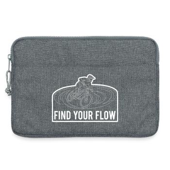 Cycliste de VTT Électrique Trouvez votre dessin de ligne Flow - Sacoche pour ordinateur portable 13 pouces - gris chiné - Devant