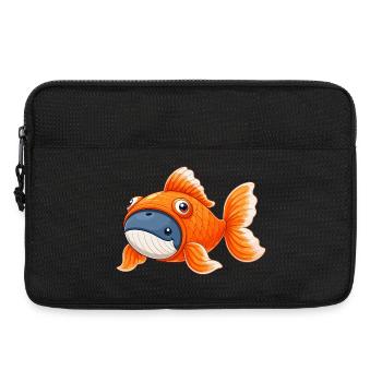 Niedlicher Wal im Goldfisch Kostüm - Laptoptasche 13" - Schwarz - Vorne