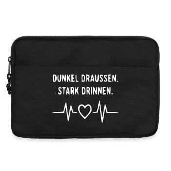 Dunkel draußen, Herz drin - Laptoptasche 13" - Schwarz - Vorne