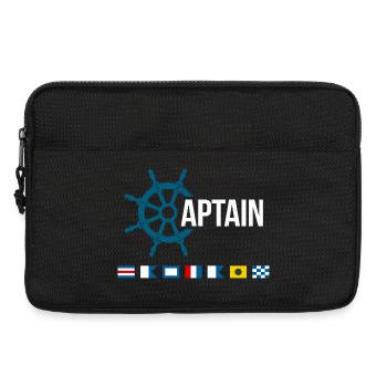 Captain Maritime Steering Wheel Signal Flags Motif - Laptop bag 13" - black - Front