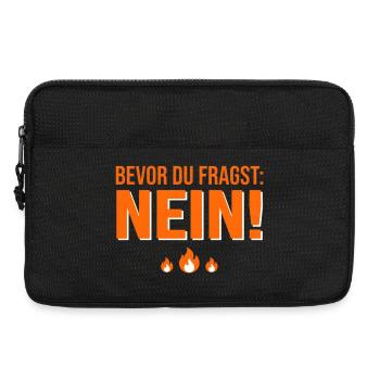 Spruch Bevor du fragst Nein - Laptoptasche 13" - Schwarz - Vorne
