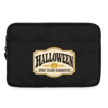 Vintage Halloween Shop Sign – Retro Spooky Season - Laptop bag 13" - black - Front
