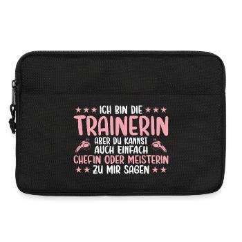 Trainerin Chefin oder Meisterin Fußballtrainerin - Laptoptasche 13" - Schwarz - Vorne