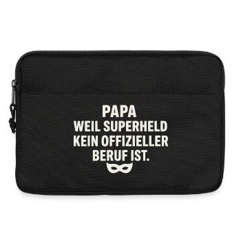 Papa: Weil Superheld Kein Offizieller Beruf Ist - Laptoptasche 13" - Schwarz - Vorne