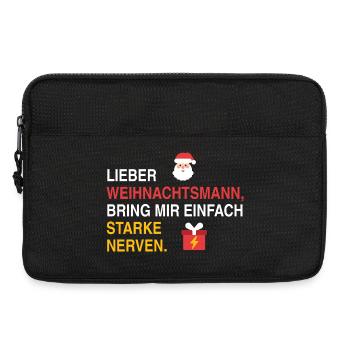 Lieber Weihnachtsmann, bring mir starke Nerven - Laptoptasche 13" - Schwarz - Vorne