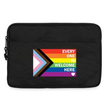 Progress Pride Flag – Everyone Is Welcome Here  - Laptoptasche 13" - Schwarz - Vorne