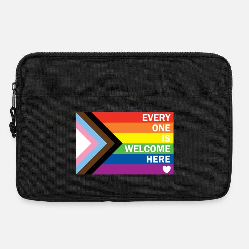 Progress Pride Flag – Everyone Is Welcome Here  - Laptoptasche 13" - Schwarz