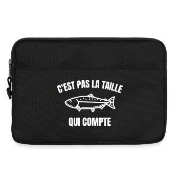 pêche, pêche humour, je suis pêcheur - Sacoche pour ordinateur portable 13 pouces - noir - Devant