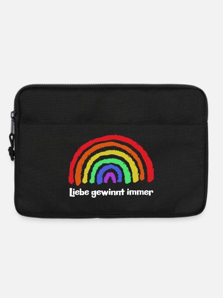 Regenbogen Frieden Freiheit Liebe Statement - Laptoptasche 13" - Schwarz