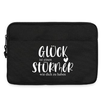 Fußball Stürmer Sport Fußballspieler Geschenk - Laptoptasche 13" - Schwarz - Vorne