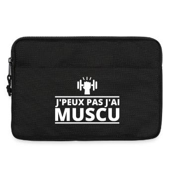 musculation, musculation sport - Sacoche pour ordinateur portable 13 pouces - noir - Devant