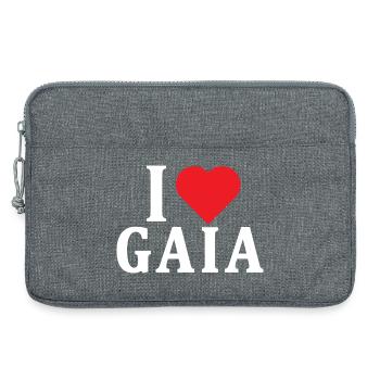 t-shirt J’aime Gaia idée cadeau t-shirt - Sacoche pour ordinateur portable 13 pouces - gris chiné - Devant