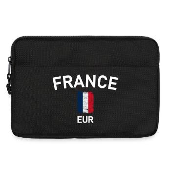 Arc de France avec drapeau tricolore - Sacoche pour ordinateur portable 13 pouces - noir - Devant