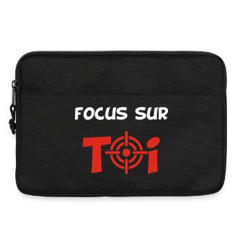 Focus sur toi (blanc) - Sacoche pour ordinateur portable 13 pouces - noir - Devant