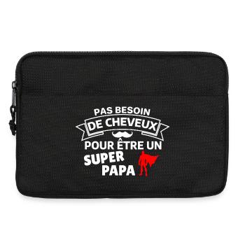 Humour Super Papa Cape Cheveux - Sacoche pour ordinateur portable 13 pouces - noir - Devant