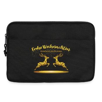 Weihnachtsmotiv mit Rentier - Laptoptasche 13" - Schwarz - Vorne