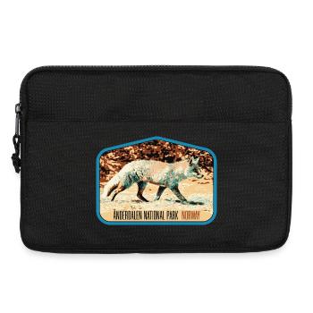 Anderdalen Snow Fox Patch: Nordische Fauna - Laptoptasche 13" - Schwarz - Vorne