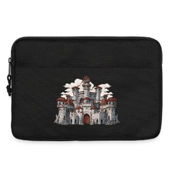 T-shirt de RPG fantastique Medieval Castle Fortress - Sacoche pour ordinateur portable 13 pouces - noir - Devant