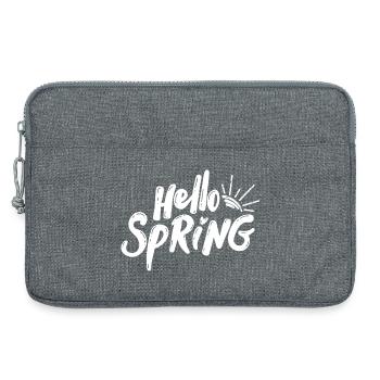 Bonjour printemps saison Bloom lettrage - Sacoche pour ordinateur portable 13 pouces - gris chiné - Devant