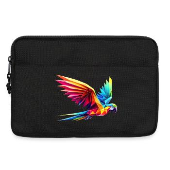 3D geometrischer mehrfarbiger Origami-Papagei - Laptoptasche 13" - Schwarz - Vorne