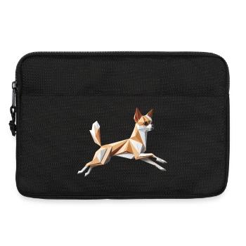 chien chihuahua qui court origami géométrique 3d - Sacoche pour ordinateur portable 13 pouces - noir - Devant