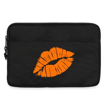 Rouge à lèvres orange Smooch Kiss Mark Love Statement - Sacoche pour ordinateur portable 13 pouces - noir - Devant