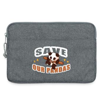 Save our Pandas - Laptoptasche 13" - Grau meliert - Vorne