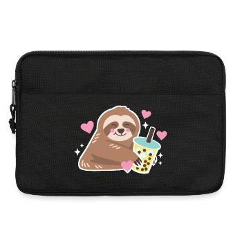 Faultier Boba Bubble Tea - Laptoptasche 13" - Schwarz - Vorne
