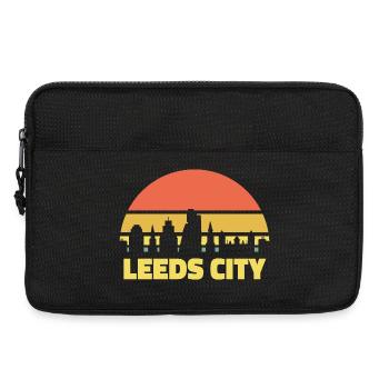 Leeds City Skyline Retro Sonnenuntergang Silhouette - Laptoptasche 13" - Schwarz - Vorne