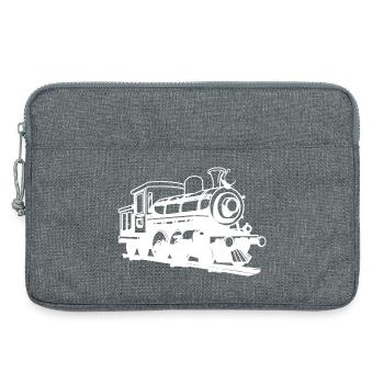 Locomotive Drawing - Laptop bag 13" - heather grey - Front