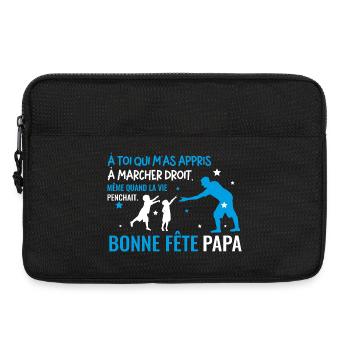 Bonne fete papa bleu ciel - Sacoche pour ordinateur portable 13 pouces - noir - Devant