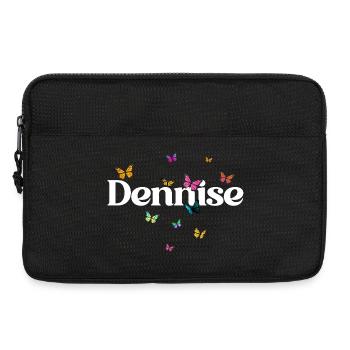 Schöner Mädchenname DENNISE mit Schmetterlingen  - Laptoptasche 13" - Schwarz - Vorne