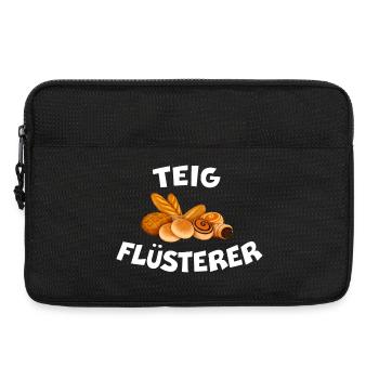 TEIGFLÜSTERER Bäcker Spruch Brot backen - Laptoptasche 13" - Schwarz - Vorne