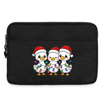 Trio de canards avec lumières de Noël, Canetons - Sacoche pour ordinateur portable 13 pouces - noir - Devant